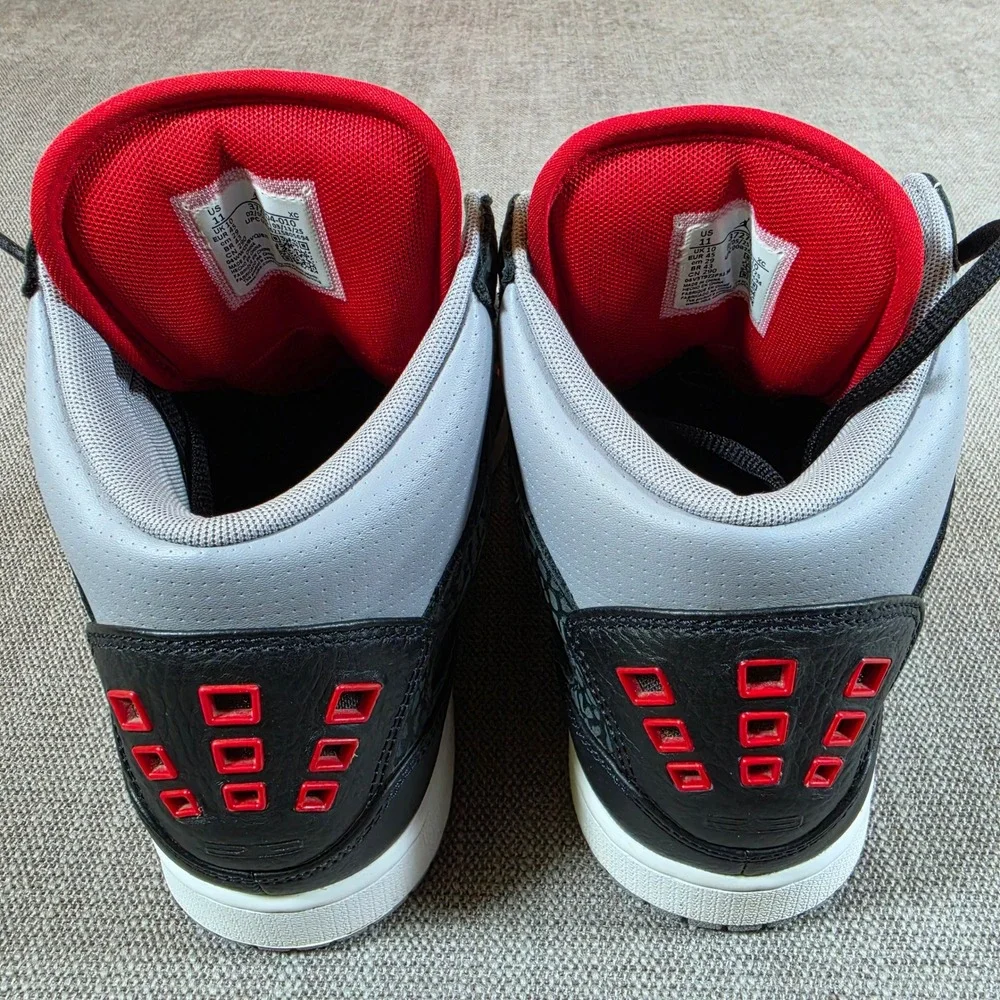 NEW Air Jordan 1 Flight 'Black Red Gray Cement Mens 11 Basketball Shoes